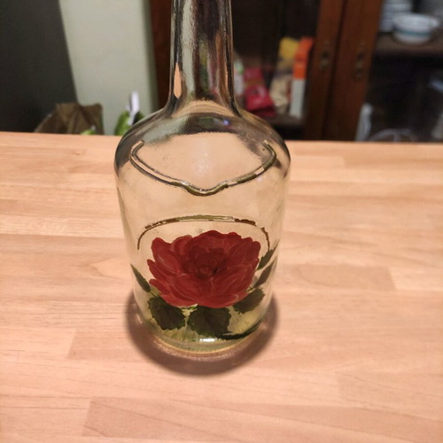 Chivas bottle used with hand-painted carnation