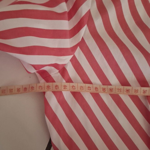 Maerz Cotton Dress Like New, White and Raspberry with Belt and Pockets