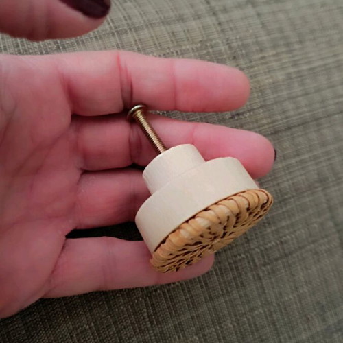 Wardrobe knobs new with handmade natural rattan pattern