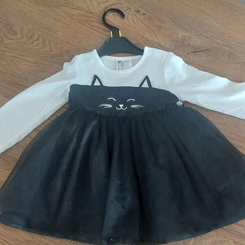 HM baby dress cat like new, size 9-12 months