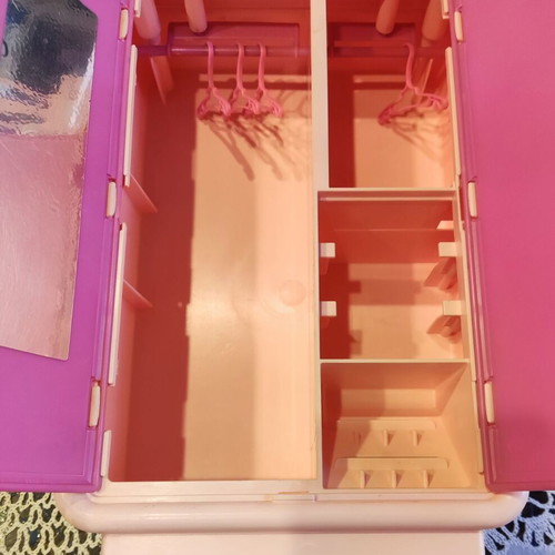 Vintage Barbie Dream Furniture Collection 1978 wardrobe used with four hangers