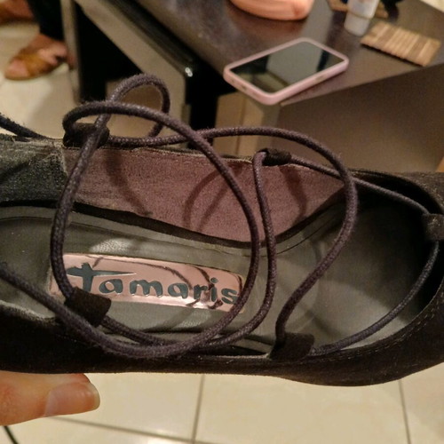 Tamaris suede low heels new, size 38, black