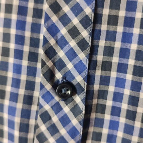Men's checked shirt blue slim fit like new, size S