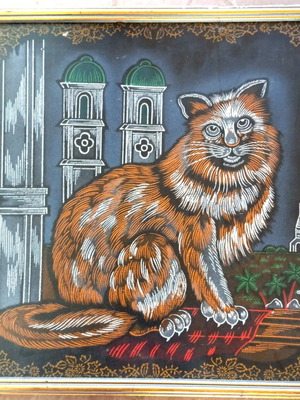 Cat painting 40×40