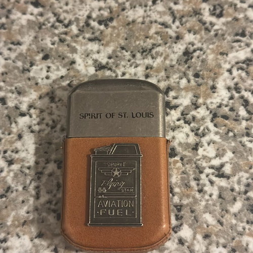 Spirit of St. Louis vintage petrol windproof lighter with leather