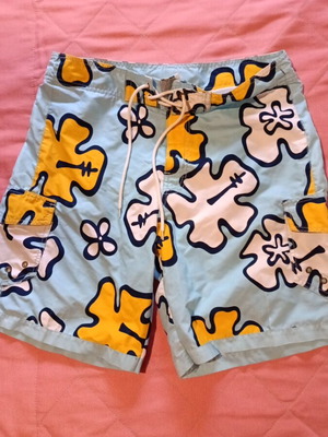 Men's swimwear used, size M, white and turquoise