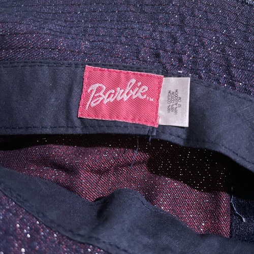 Barbie bucket hat used vintage 00s purple pink with fringes, size 52