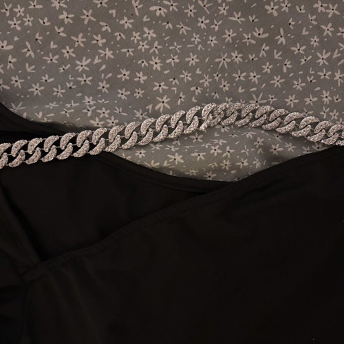 Shein black top with silver detail, size M