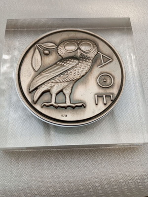 Silver Collectible Decorative 925 Athens Owl Ancient Tetradrachm