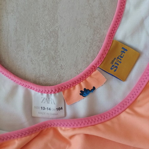 Zara girls' swimsuit Stitch like new, size 13-14 years, multicolor