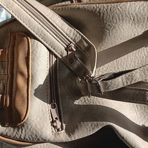 Charm & Shape beige backpack bag, synthetic leather