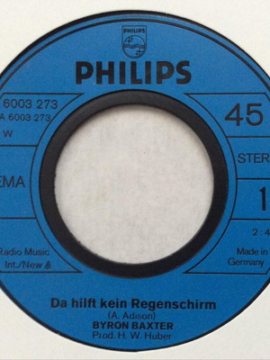 Byron Baxter Da Hilft Kein Regenschirm / Ramba Zamba δίσκος βινυλίου 7'' μεταχειρισμένος, europop