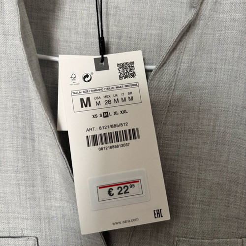 Zara Πουκάμισο Γυναικείο Γκρι Με Χρυσά Κουμπάκια Καινούργιο