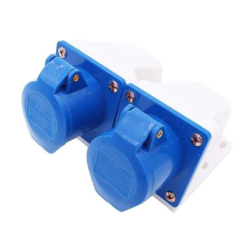 POFET industrial surface mount socket 16 A 220–250 V 3-pin IP44 blue, set of 2