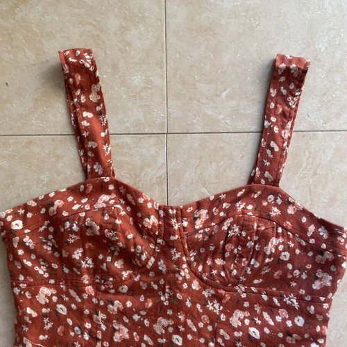 Acne Studios short mini summer dress, red floral, size M