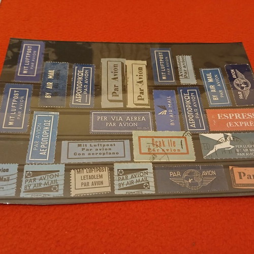 Par Avion labels used, pack of 24 from various countries, airmail