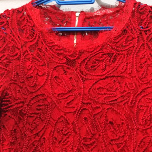 Zara women's crop top like new, red lace with zipper