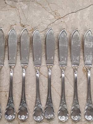 Christofle Marly fish knives used, set of 12 pieces