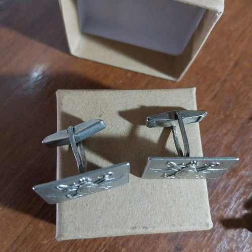 Military cufflinks of air defense school branch like new