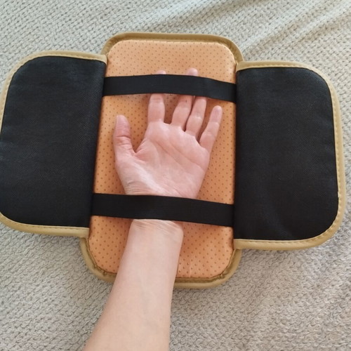 Car accessory with storage space beige leatherette new