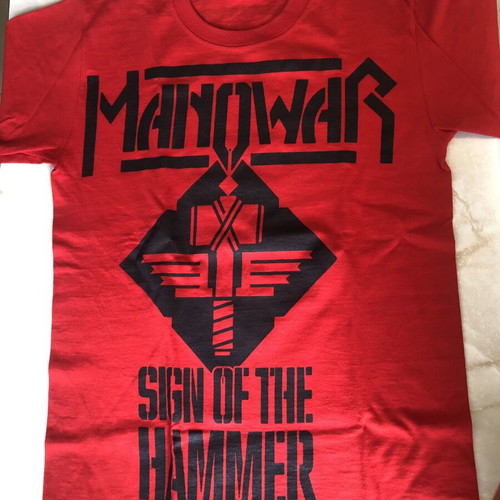 Manowar Official Sign Of The Hammer T-Shirt red, new, size M