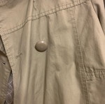 Short jacket used, khaki color, medium size, missing button