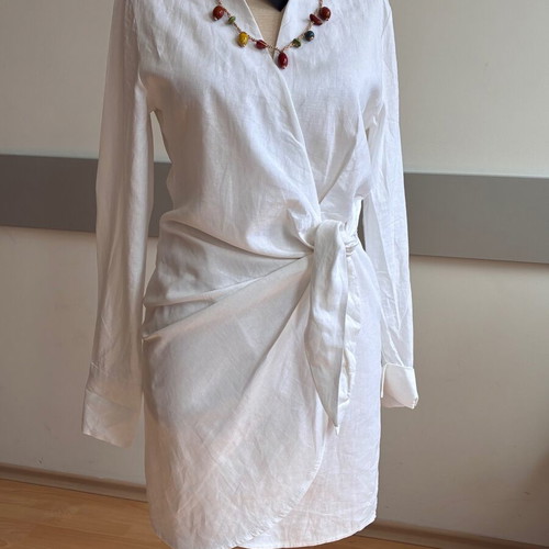 Most Wanted Amsterdam white linen dress, size M