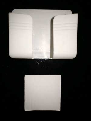 White wall mount adhesive holder for phone/remote, set of 3