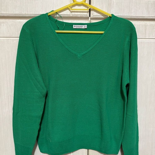 Stradivarius knitted sweater green like new, size M