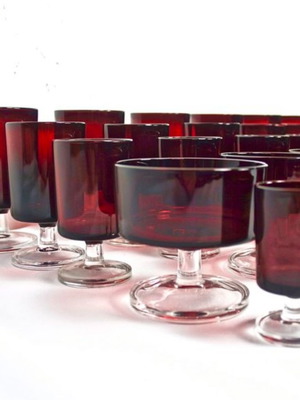 Stemmed glasses set 30 pieces Cavalier Ruby Red, new