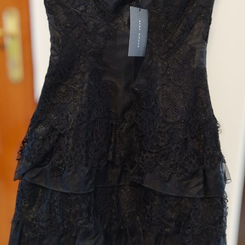Zara Woman Strapless Mini Dress Lace Satin Frills New, Size S