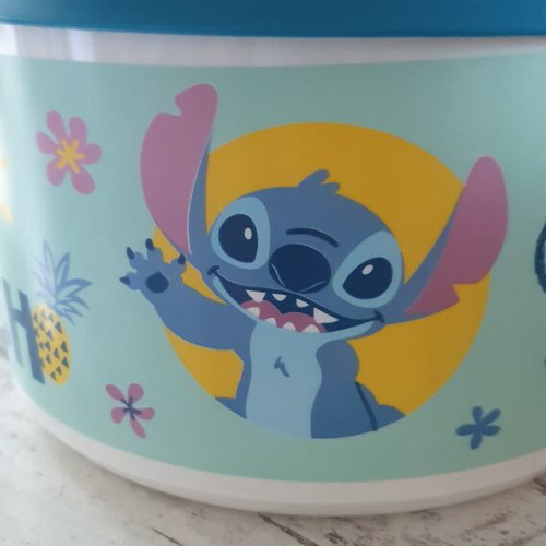 Stitch 2.5-liter airtight Tupperware canister, pink or blue