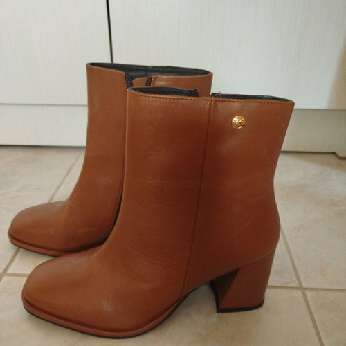 Women's ankle boots new size 39 leather brown