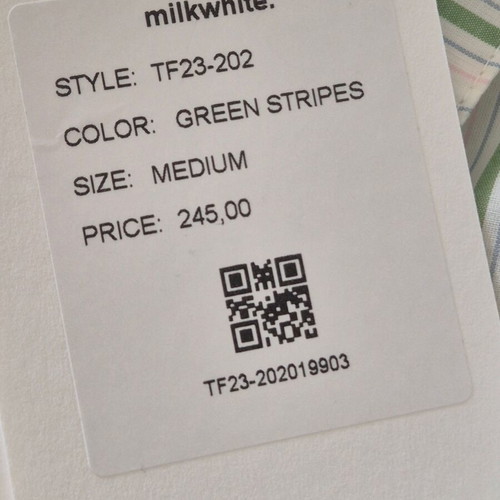 Milkwhite shirt new, striped with pink feathers, size M