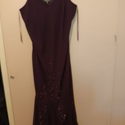 Long evening dress like new, purple and red, size XL