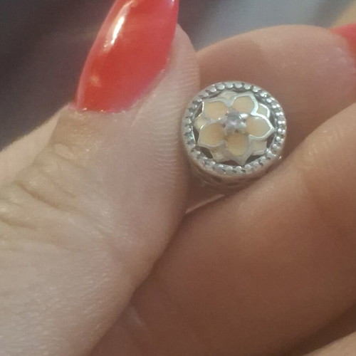 Pandora Blooming Magnolia Flower Charm like new with zircon stones