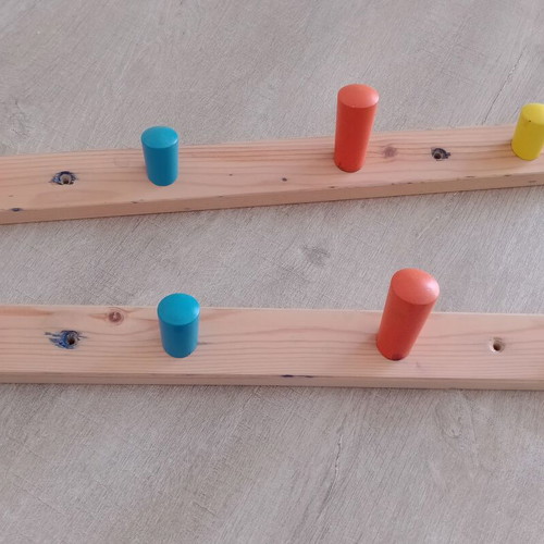 Flisat wooden hanger set with 4 hooks, used, IKEA