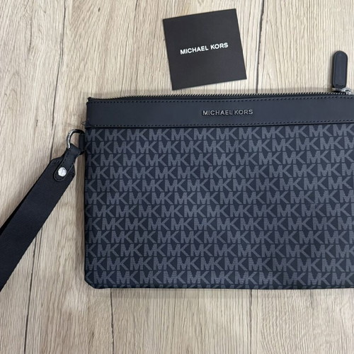Michael Kors men's wristlet bag like new, black and gray