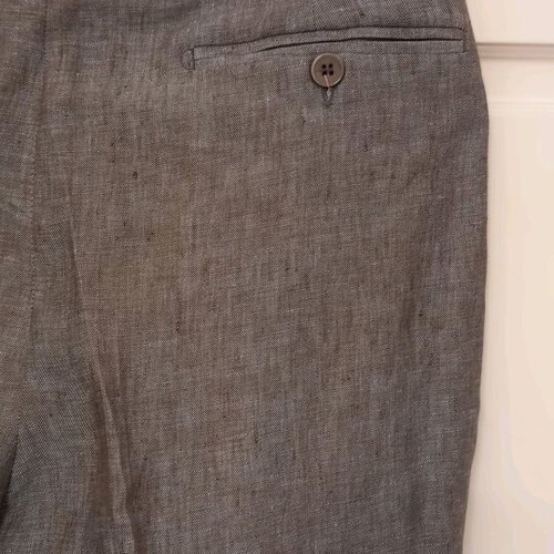 Aslanis pants new, 100% linen, gray, size M