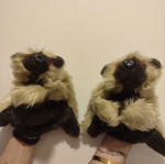 Vintage fur gloves set of 2, retro and collectible