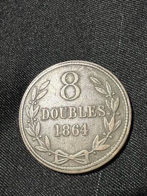 8 Doubles 1864 Guernsey coin new