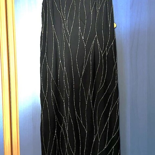 Maxi evening dress new with beads, size L, black
