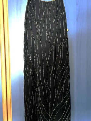 Maxi evening dress new with beads, size L, black