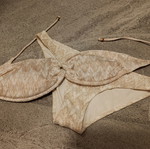 H&M white gold strapless bikini