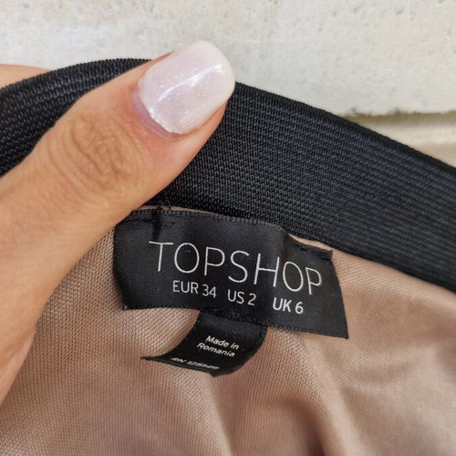 Sequin midi plated skirt Topshop like new, size XS 34, gold
