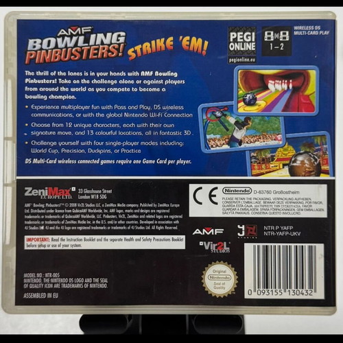 Nintendo DS AMF Bowling Pinbusters! like new with case