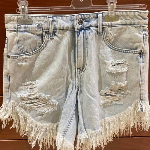 Funky Buddha women's denim shorts new with destroyed and washed effects