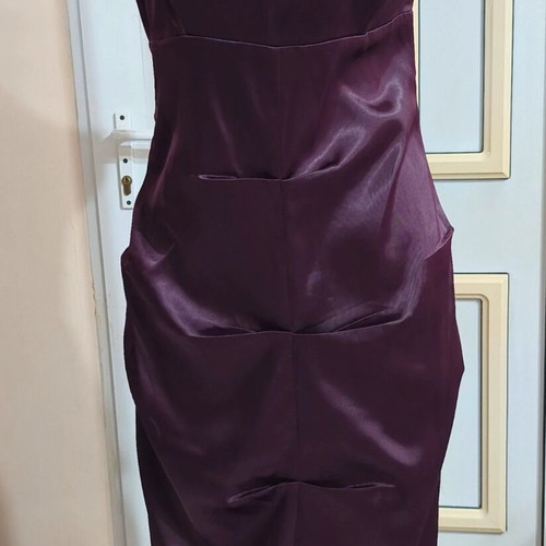 Purple-Melitzani Satin One Shoulder Dress Size S Like New