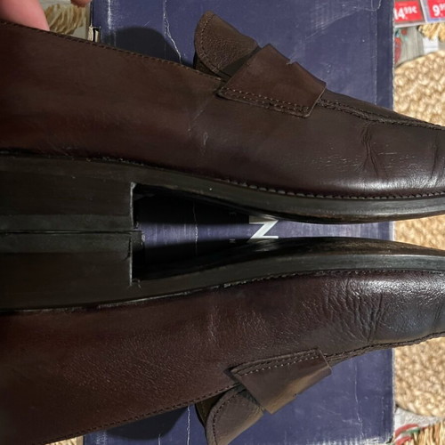 Stefano leather loafers moccasins used size 45 brown