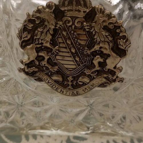 Vintage glass bottle Providentiae Memor new, Italy 1960/70